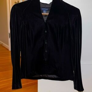 Ann Taylor black velvet jacket. Size 8. Rayon/silk shell. Classic fit. $40